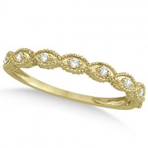 Petite Antique-Design Diamond Bridal Set in 14k Yellow Gold (0.58ct)