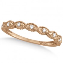 Petite Antique-Design Lab Grown Diamond Bridal Set in 14k Rose Gold (0.58ct)
