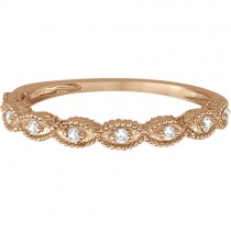 Antique Marquise Shape Diamond Wedding Ring 14k Rose Gold (0.10ct)