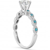 Petite Marquise Black Diamond Engagement Ring 18k White Gold (0.10ct)