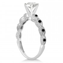 Petite Marquise Black Diamond Engagement Ring Platinum (0.10ct)
