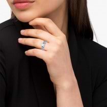 Antique Pave Blue Sapphire Engagement Ring Set Platinum (0.36ct)