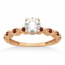 Vintage Marquise Garnet Engagement Ring 14k Rose Gold (0.18ct)