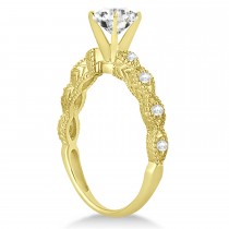 Vintage Style Moissanite Engagement Ring in 14k Yellow Gold (1.18ct)
