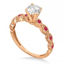 Vintage Marquise Ruby Engagement Ring 18k Rose Gold (0.18ct)