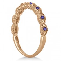 Antique Marquise Shape Tanzanite Wedding Ring 14k Rose Gold (0.18ct)