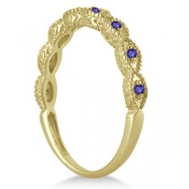 Antique Marquise Shape Tanzanite Wedding Ring 14k Yellow Gold (0.18ct)