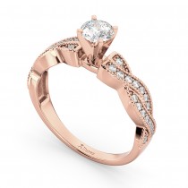 Infinity Twisted Diamond Engagement Ring 14k Rose Gold (0.25ct)
