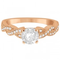 Infinity Twisted Diamond Engagement Ring 14k Rose Gold (0.25ct)