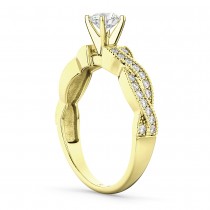 Infinity Twisted Diamond Engagement Ring 14k Yellow Gold (0.25ct)