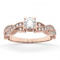 Infinity Twisted Diamond Engagement Ring 18k Rose Gold (0.25ct)