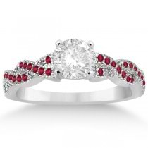 Infinity Style Twisted Ruby Engagement Ring in Palladium (0.25ct)