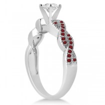 Infinity Style Twisted Ruby Engagement Ring in Palladium (0.25ct)