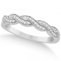 Diamond Infinity Semi Eternity Wedding Band 18k White Gold 0.30ct - U4196