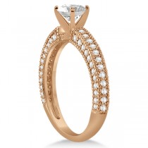 Vintage Heirloom Diamond Engagement Ring in 14k Rose Gold (0.60ct)