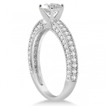 Vintage Heirloom Diamond Engagement Ring in 14k White Gold (0.60ct)