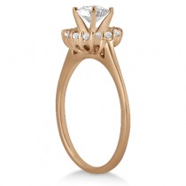 Floating Halo Diamond Engagement Ring Setting 14k Rose Gold (0.20ct)