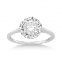 Floating Halo Diamond Engagement Ring Setting 14k White Gold (0.20ct)