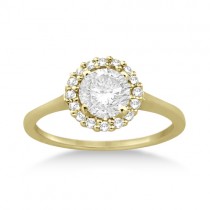 Floating Halo Diamond Engagement Ring Setting 14k Yellow Gold (0.20ct)