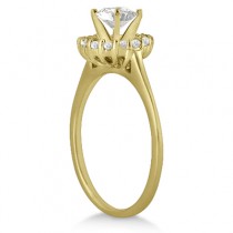 Floating Halo Diamond Engagement Ring Setting 14k Yellow Gold (0.20ct)