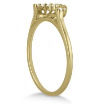 Petite Halo Engagement Ring & Wedding Band 14k Yellow Gold (0.32ct)