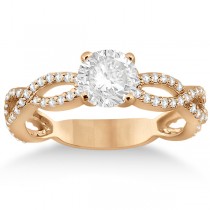 Pave Diamond Infinity Eternity Engagement Ring 14k Rose Gold (0.40ct)