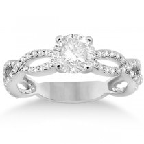 Pave Diamond Infinity Eternity Engagement Ring 14k White Gold (0.40ct)