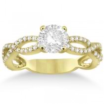 Pave Diamond Infinity Eternity Engagement Ring 14k Yellow Gold (0.40ct)
