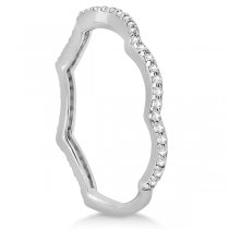 Infinity Diamond Engagement Ring with Band 18k White Gold (0.65ct)