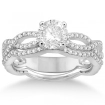 Infinity Diamond Engagement Ring with Band Palladium Setting (0.65ct)