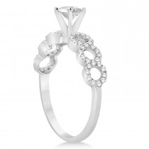 Diamond Twisted Engagement Ring Setting 14k White Gold (0.28ct)