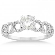 Diamond Twisted Engagement Ring Setting 18k White Gold 0.28ct