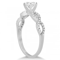 Twisted Infinity Heart Diamond Engagement Ring 14k White Gold (0.50ct)