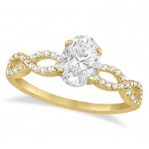 Twisted Infinity Oval Diamond Engagement Ring 18k Yellow Gold (0.75ct)