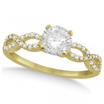 Twisted Infinity Round Diamond Engagement Ring 14k Yellow Gold (1.00ct)