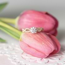 Twisted Infinity Diamond Engagement Ring Setting 14K Rose Gold (0.21ct)