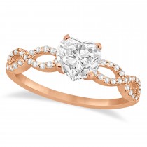 Twisted Infinity Heart Diamond Engagement Ring 18k Rose Gold (2.00ct)