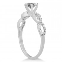 Infinity Cushion-Cut Salt & Pepper Diamond Engagement Ring Platinum (0.50ct)