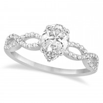 Infinity Pear-Cut Diamond Engagement Ring 14k White Gold (0.50ct)