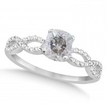 Infinity Cushion-Cut Salt & Pepper Diamond Engagement Ring 18k White Gold (0.75ct)