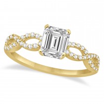 Infinity Emerald-Cut Diamond Engagement Ring 14k Yellow Gold (0.75ct)