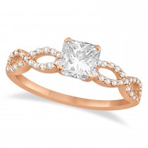 Infinity Princess Cut Diamond Engagement Ring 14k Rose Gold (0.75ct)