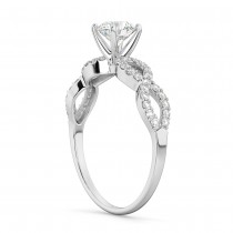 Twisted Infinity Lab Grown Diamond Engagement Ring Setting 14K White Gold (0.21ct)