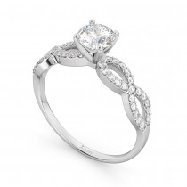 Twisted Infinity Lab Grown Diamond Engagement Ring Setting 14K White Gold (0.21ct)