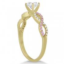 Infinity Round Diamond Pink Sapphire Engagement Ring 14k Yellow Gold (1.50ct)