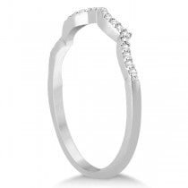 Twisted Infinity Oval Diamond Bridal Set 18k White Gold (1.13ct)