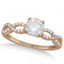 Twisted Infinity Round Diamond Bridal Ring Set 18k Rose Gold (1.63ct)