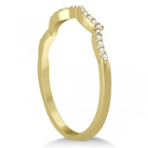 Twisted Infinity Round Lab Grown Diamond Bridal Ring Set 14k Yellow Gold (1.63ct)