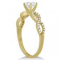 Twisted Infinity Round Lab Grown Diamond Bridal Ring Set 18k Yellow Gold (1.63ct)