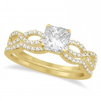 Twisted Infinity Princess Diamond Bridal Set 14k Yellow Gold (1.63ct)